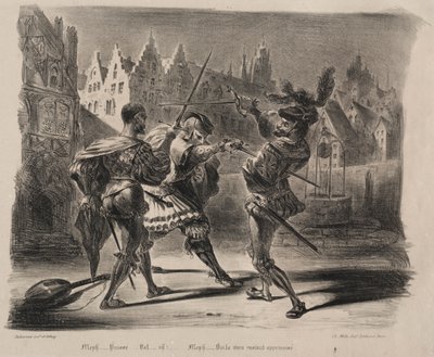 Illustrations pour Faust : Duel de Faust et de Valentin, 1828 - Ferdinand Victor Eugene Delacroix