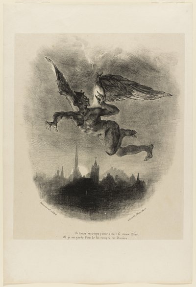 Mephistopheles dans les airs (frontispice de Faust) - Ferdinand Victor Eugene Delacroix