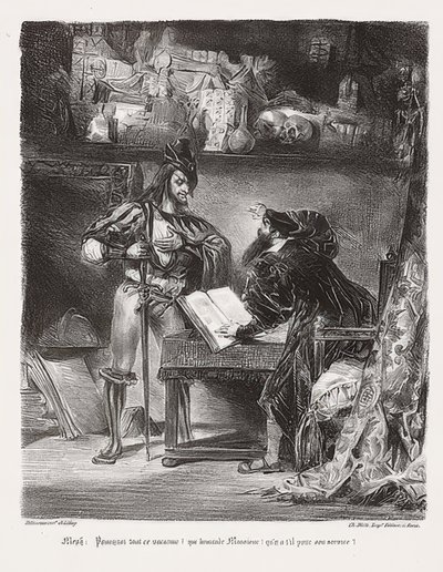 Méphistophélès apparaissant à Faust - Ferdinand Victor Eugene Delacroix