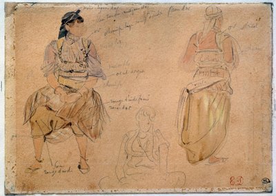 Études de femmes arabes - Ferdinand Victor Eugene Delacroix