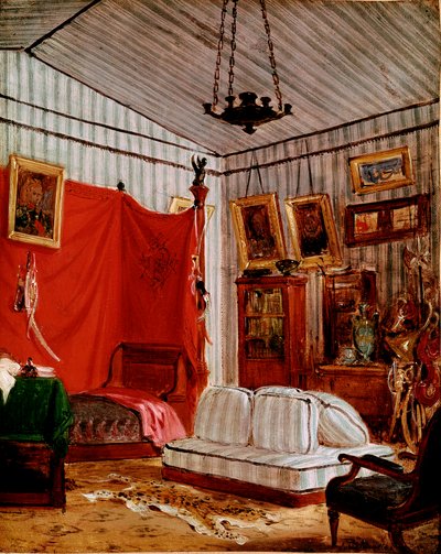 Étude pour Intérieur avec deux portraits (peinture, vers 1834) - Ferdinand Victor Eugene Delacroix