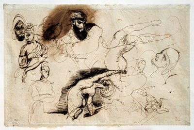 Étude pour la mort de Sardanapale - Ferdinand Victor Eugene Delacroix