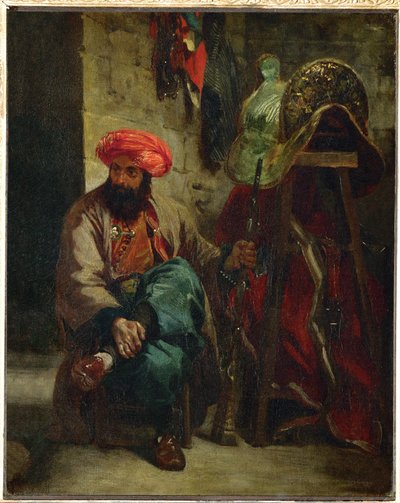 Turc avec selle ... - Ferdinand Victor Eugene Delacroix