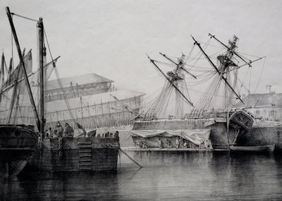 Brigantine, lithographie par Ferdinand Perrot - Ferdinand Victor Perrot