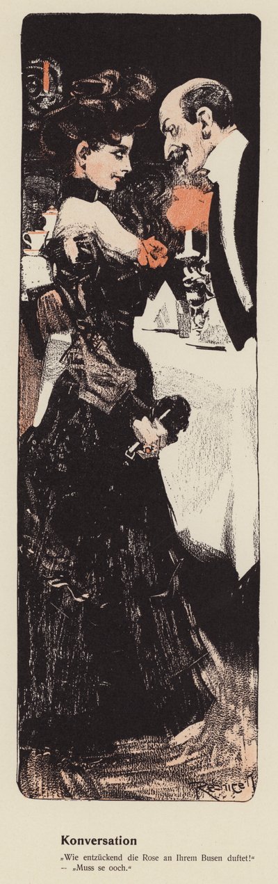 Homme draguant une jeune femme - Ferdinand von Reznicek
