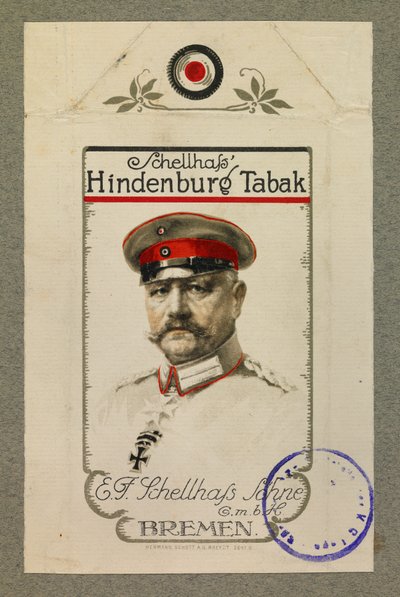 Portrait de Hindenbourg sur un paquet de tabac - Fernand Barbier