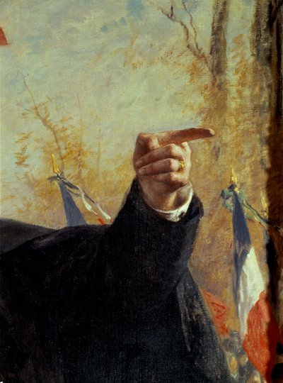 Main. Détail du portrait de Paul Déroulède (1846-1914), militant nationaliste français, pointant du doigt. Peinture de Fernand Cormon (1845-1924) - Fernand Cormon