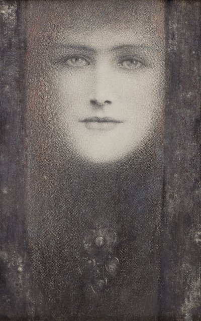 Le Masque, avec un rideau noir - Fernand Khnopff