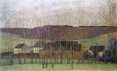 Paysage avec bâtiments - Fernand Maglin