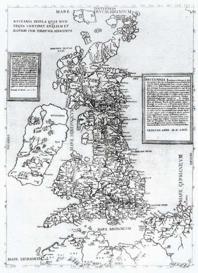 Britania Insula quae dup Regna continet Angliam et Scotiam cum Hibernia adiacente, gravé par Paulo Forlani, 1562 - Fernando Bertelli