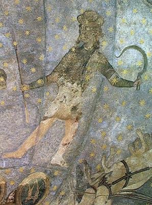 Un homme avec une faucille et une lance (détail) - Fernando Gallego