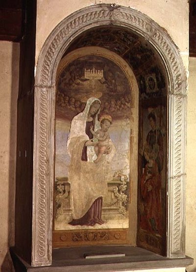 Madone et Enfant avec des Saints, (détail) du tabernacle du Canto al Mercantale, 1498 - Filippino Lippi