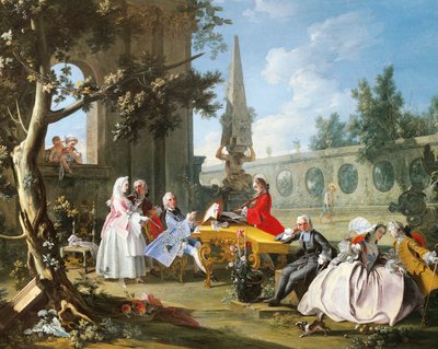 Concert dans le jardin par Filippo Falciatore, détail, Italie, vers 1750 - Filippo Falciatore