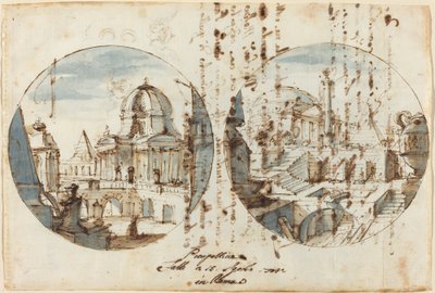 Fantasmes architecturaux avec temples et pyramides - Filippo Juvarra