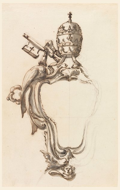 Dessin, écusson papal, 1740-70 - Filippo Marchionni