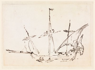 Dessin, un bateau à voile, 1770-1800 - Filippo Marchionni