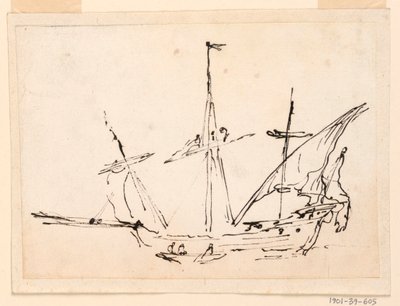 Dessin, un bateau à voile, 1770-1800 - Filippo Marchionni