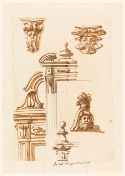 Dessin, études architecturales, 1750-90 - Filippo Marchionni
