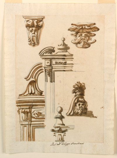 Dessin, études architecturales, 1750-90 - Filippo Marchionni