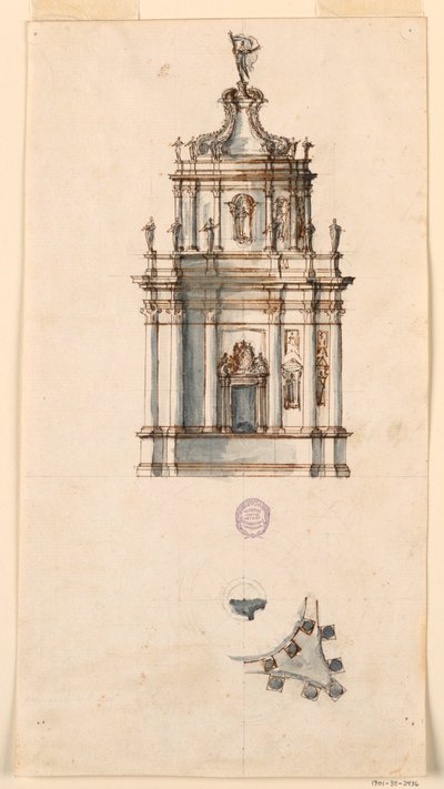 Dessin, projet de tabernacle, 1750-1775 - Filippo Marchionni