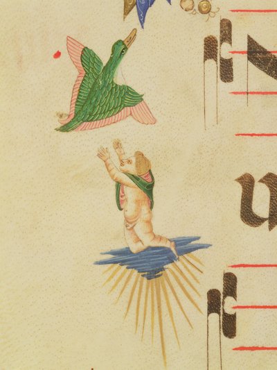 Missel 515 f.13v Un chérubin vêtu essayant d