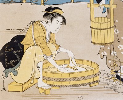 Femmes lavant dans la rivière, couverture par Firmin Gillot, Le Japon Artistique, documents d