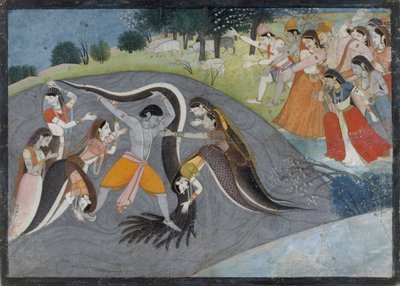 Krishna maîtrisant Kaliya, le démon serpent : Folio d