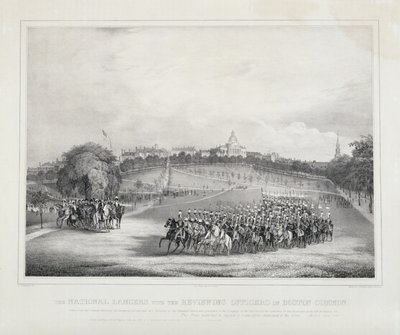 Les Lanciers Nationaux avec les Officiers de Revue sur Boston Common - Fitz Henry Lane