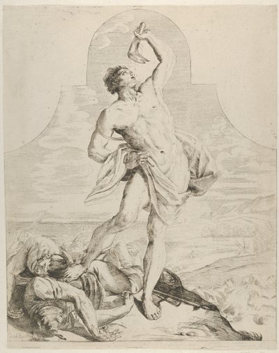 Samson tenant la mâchoire d
