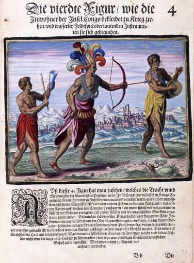 Une page du livre "Petits Voyages, en allemand, Partie I : Congo de Pigafetta", 1597 - Flemish School