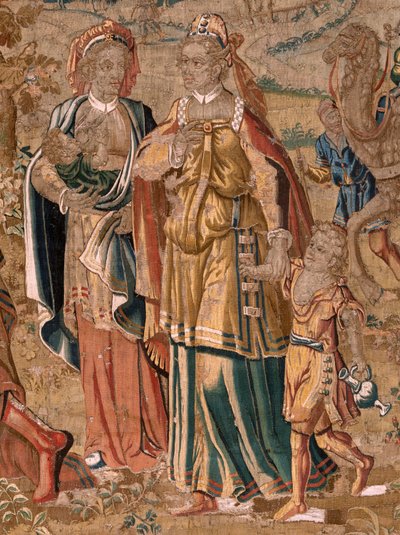 Tapisserie Flamande. Série Ésaü et Jacob. Rencontre entre Jacob et Ésaü. Troisième tapisserie de la série. Manufacture Pays-Bas, seconde moitié du 16ème siècle. Tissu Laine. Lieu Église Saint-Nicolas de Bari (musée ouvert) - Flemish School