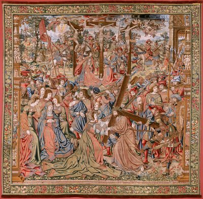 Le chemin du Calvaire et la rencontre avec Véronique (première tapisserie de la série) - Flemish School