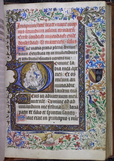 Initiale historiée avec la Vierge et l