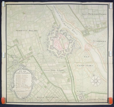 Carte de Sas de Gant et des environs, 1759 - Flemish School