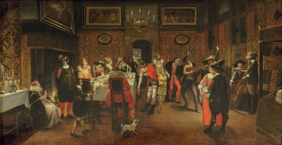 Invités masqués avec musiciens - Flemish School