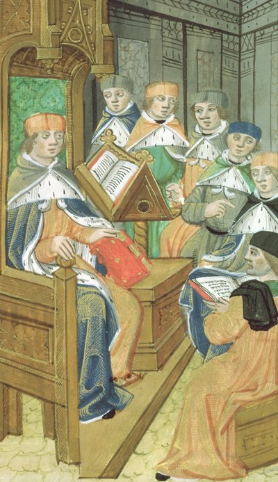 Conférence dans une salle, de De Medina Fen I. II, par Avicenne - Flemish School