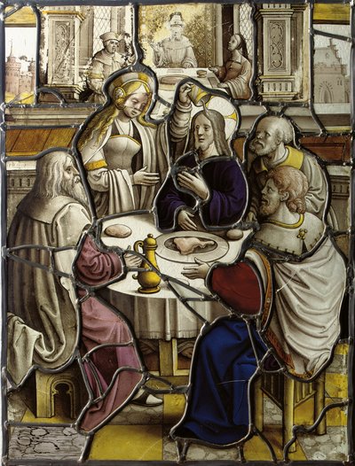 Panneau, probablement représentant le Christ au souper avec Simon le Pharisien - Flemish School
