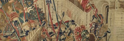 Tapisserie montrant les conquêtes du roi Alphonse V du Portugal (Conquistas de Alfonso V de Portugal), Tournai. Détail. - Flemish School