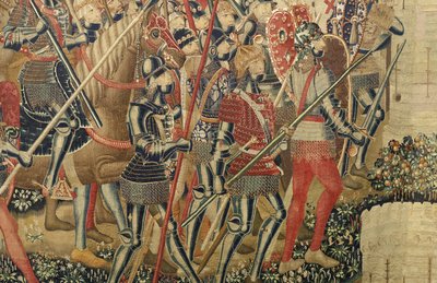 Tapisserie montrant les conquêtes du roi Alphonse V du Portugal (Conquistas de Alfonso V de Portugal), Tournai. Détail. - Flemish School