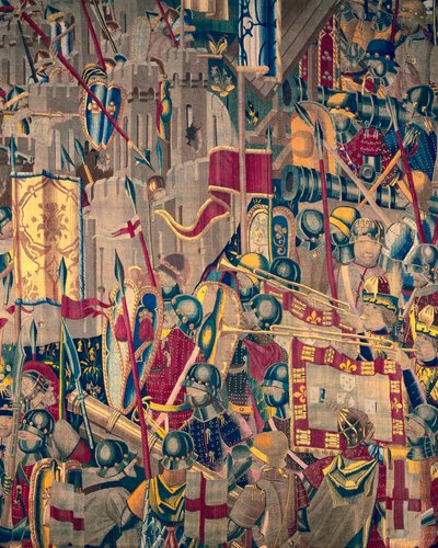 Tapisserie montrant les Conquêtes du roi Alphonse V de Portugal (Conquistas de Alfonso V de Portugal), Tournai. (détail) - Flemish School