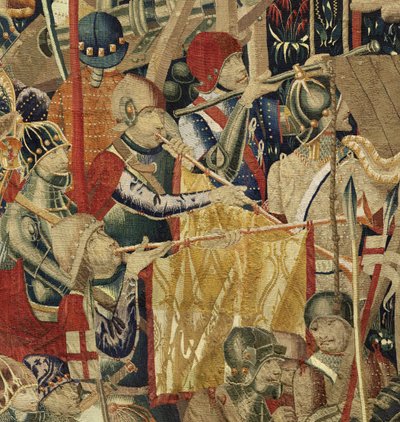 Tapisserie montrant les conquêtes du roi Alphonse V du Portugal, Tournai (détail) - Flemish School