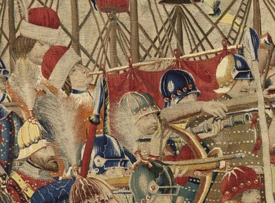 Tapisserie montrant les conquêtes du roi Alphonse V du Portugal - Flemish School