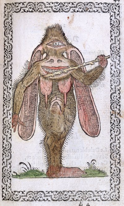 Le Cyclope, illustration de Omnium fere gentium nostraeque aetatis Nationum Habitus et Effigies par Jean Sluperji, Anvers, 1572 - Flemish School