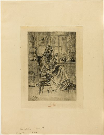 Vieille femme avec une aiguille - Félicien Rops