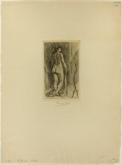Femme debout avec une fourrure - Félicien Rops
