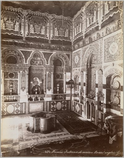 Damas. Intérieur de Maison. Consul Anglais Syrie, entre 1867 et 1899 - Félix Bonfils