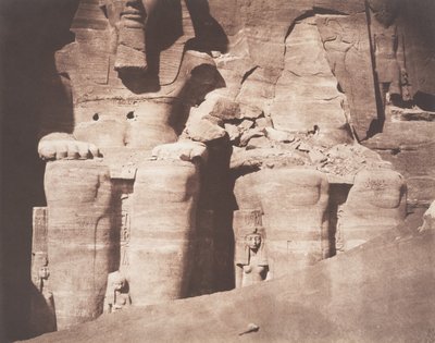 Abo-Sembil, Grand Spéos, statues colossales vues de face, partie inférieure, 1851-52 - Félix Teynard