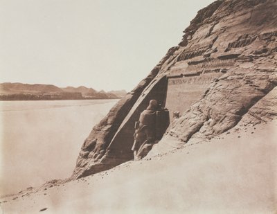 Grand Speos - Vue prise de la pente de sable (Temple de Ramsès II), Abou Simbel - Félix Teynard