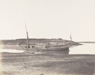 Louksor, Petit Bras du Nil - Barque de Voyageurs, 1851-52, imprimé 1853-54 - Félix Teynard