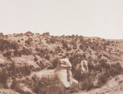 Sphinxes à tête humaine et à tête de bélier à Point Y. Karnak Thèbes, 1851-1852 - Félix Teynard